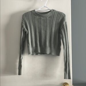 Aeropostale Green Crew Neck Sweater Ribbed Texture